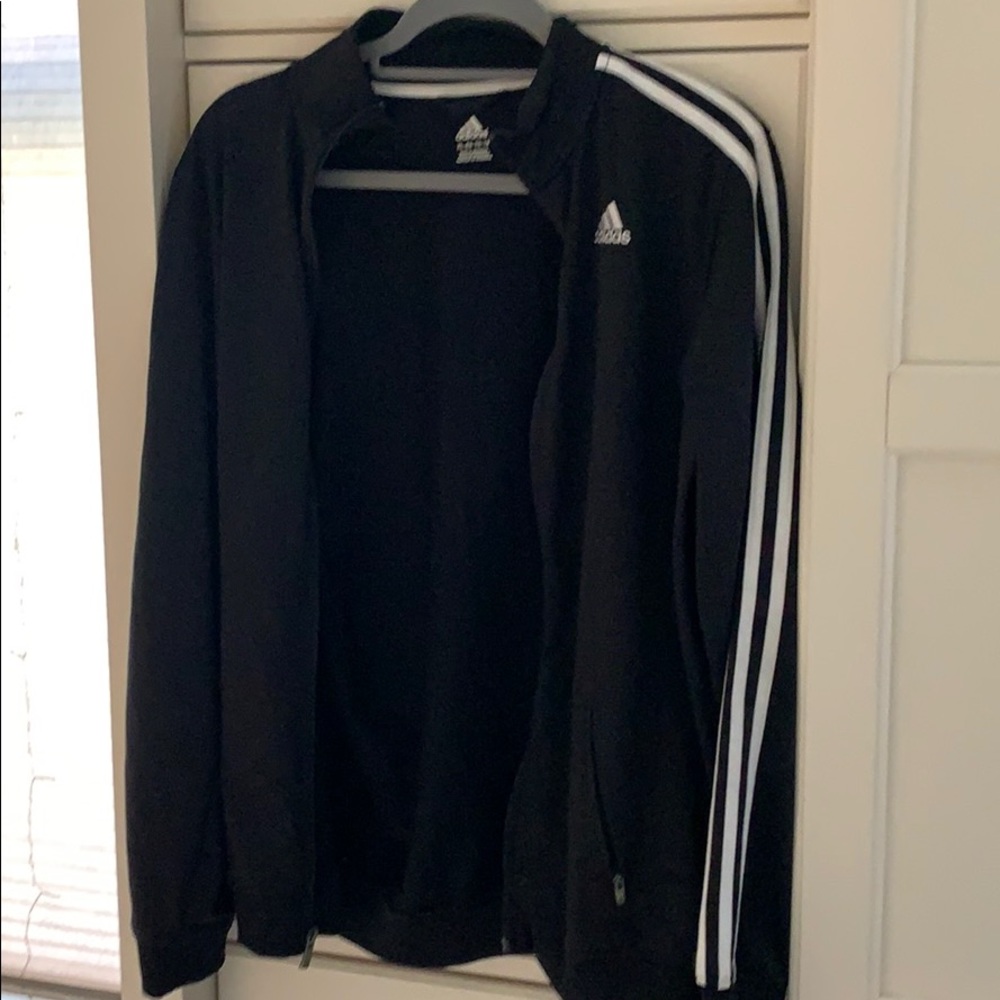Black and white Adidas jacket